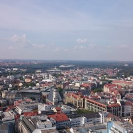 Blick vom City-Hochhaus über Leipzig